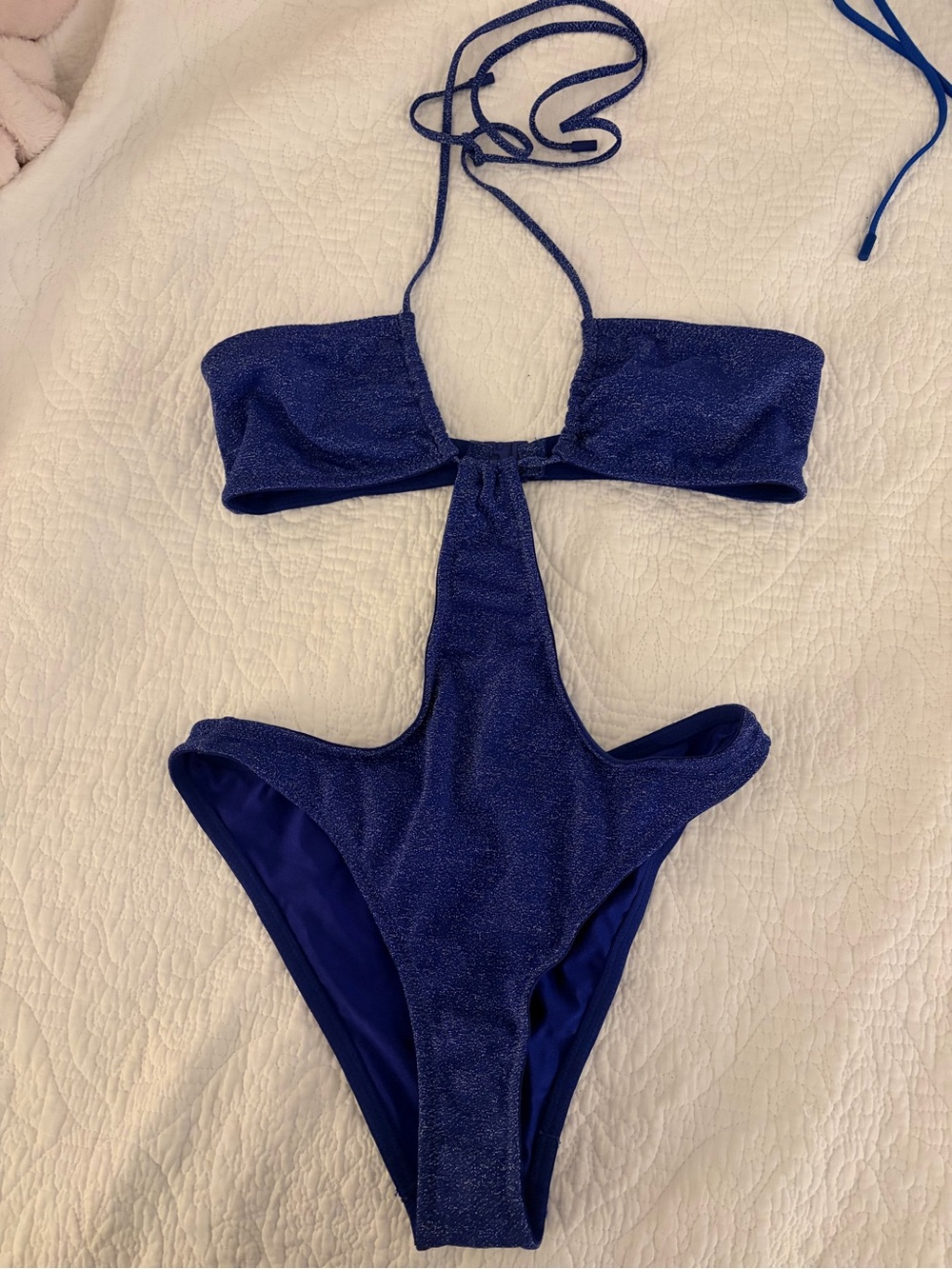 triangl swimwear Shimmery Blue Cutout Monokini